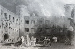 Linlithgow Palace, burning in 1746