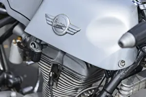 LINTHE, GERMANY - MAY 27, 2023: The fragment of sports motorcycle Simson AWO RS 350