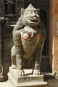 Lion statue, Golden Temple Kwa Bahal