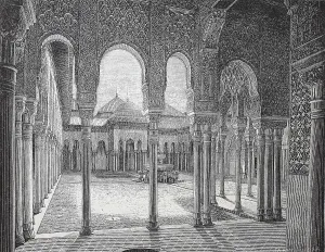 Lion's Court and Hall of the Abencerragen in the Alhambra