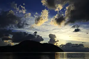 Lipari Island with dramatic cloud atmosphere