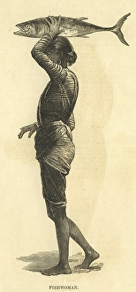 Lithographic portraits, fis herwoman 25th March 1876, India, As ia