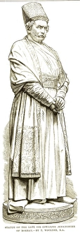 Lithographic portraits statue of the late sir Cowas jee Jehanghier of Bombay, Mumbai, Maharas htra