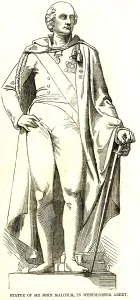 Lithographic portraits statue of sir John Malcolm in Wes tminster Abbey