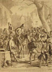 Lithographs An Up Country Magistrate in India Administering Justice, India, Asia
