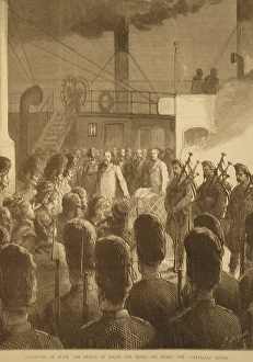 Lithographs Departure of H.R.H. Prince of Wales for India on Board the Castalia, Dover, India, Asia