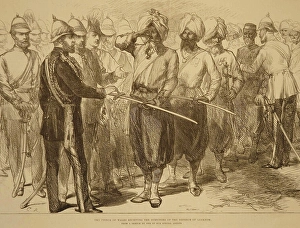 Lithographs The Prince of Wales Receiving survivors of Defence of Lucknow, Uttar Prades h, India, As ia