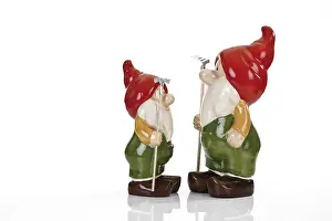 Two little garden gnomes