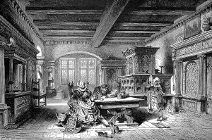A living room in medieval Nuremberg