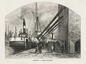 Loading a grain steamer. Milwaukee