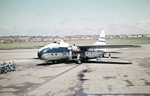 Loading ramp for a Silver City Airways aircraft arriving at Le Touquet, France, Europe 1960, Europe
