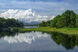 Loch Insh, lake, clouds, Scotland