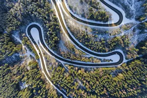 Lochenpass, winding pass road from Weilstetten to Tieringen