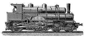 Locomotives from the 19th century: Locomotive with double boiler for the French Eastern Railway