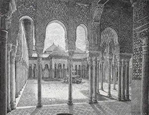 Loewenhof and Hall of Eveningragen in the Alhambra