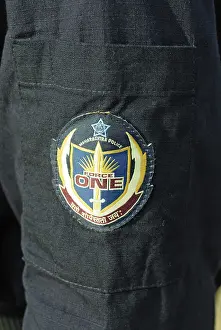 Category Historic EN Prints: Logo of police commando known as force one Bombay Mumbai