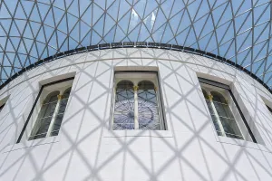 London, United Kingdom - 14 May 2025: The architectural masterpiece of the Great Court