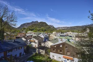 Long shot, historic old town, bird's eye view