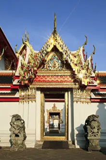 Looking through several gates of the Buddhist Wat Pho temple
