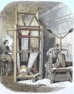 Loom in 1856, France, Historic