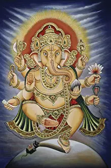 Lord Ganesh ganpati Miniature Painting on Paper