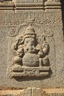 Lord Ganesh sculpture on pillar of Hajara Rama temple