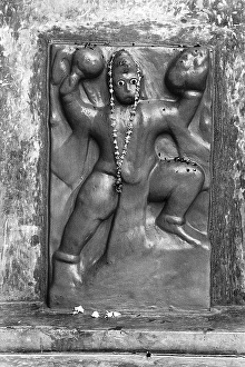 Lord Hanuman idol with garland Kanpur Uttar Pradesh India Asia 1984