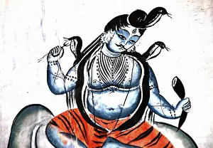 Lord Shiva scroll patchitra, Calcutta Kolkata