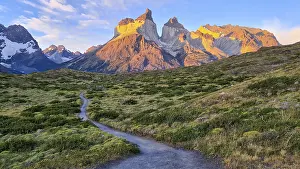 Los Cuernos, the horns, in the evening light