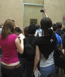 Louvre Museum, visitors in front of the Mona Lisa