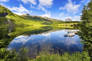 The lovely clean and calm lake Eidsvatnet