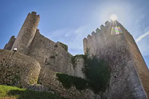 Low angle view of Obidos Castle in Obidos