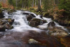Lower Bodefall, waterfall of the mountain stream Warme Bode