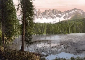 The lower Lake Carezza, South Tyrol