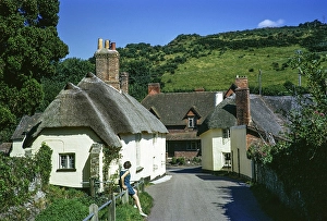 Luccombe village, Exmoor National Park, Somerset, England, United Kingdom September 1968