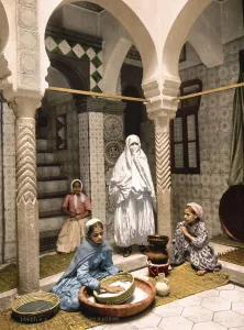 Luce Ben Aben, Moorish woman preparing couscous
