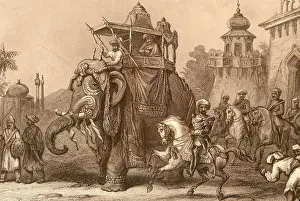 Lucknow, uttar pradesh, lithograph, india