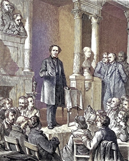 Ludwig Wuerkert in front of his congregation