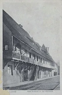 Luebeck, buildings on the river Trave