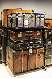 Luggage maze, historic suitcases