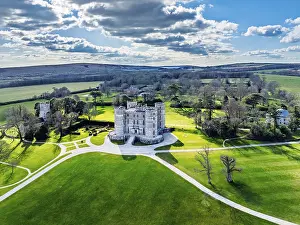 Lulworth Castle from a drone, Lulworth Estate