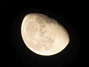 Luminous moon in the sky on a dark night