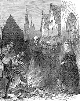 Luther burning the bull of Pope Leo X