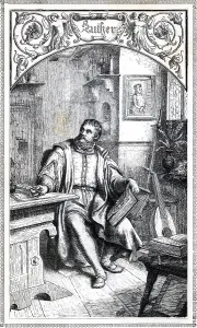 Luther at Wartburg, drawing by A