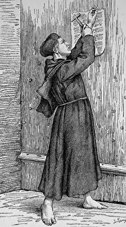 Luthers theses are nailed to the door of the All Saints Church
