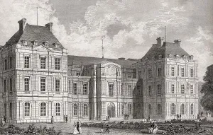 The Luxembourg Palace, Paris, antique steel engraved print