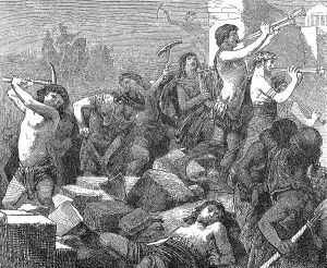 Lysander destroying the walls of Athens