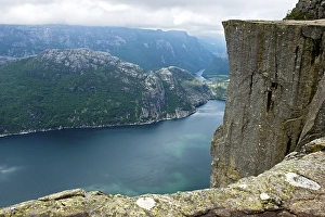 Category Scandinavia Prints: The Lysefjord, the Pulpit Rock on the right