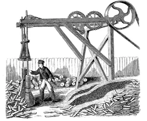 Machine for splitting wood, 1888