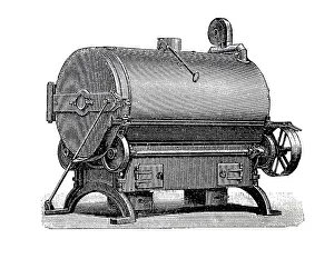 Machinery for processing tobacco 1890: Roasting machine